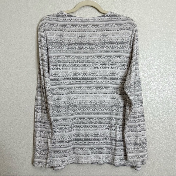 J. Jill 100% Pima Cotton Floral Crewneck Long Sleeves Tee, Size XL - Picture 7 of 13